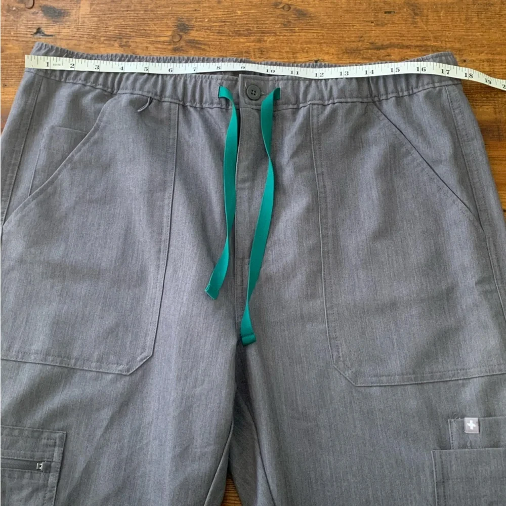 Figs Gray Technical Scrub Pants with Drawstring Waist Gray Sz L